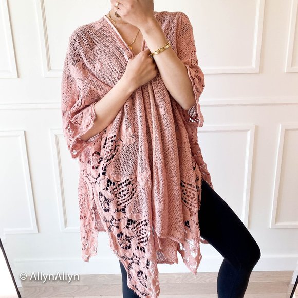 Tops - Crochet 100% Cotton Swim Coverup - One Size